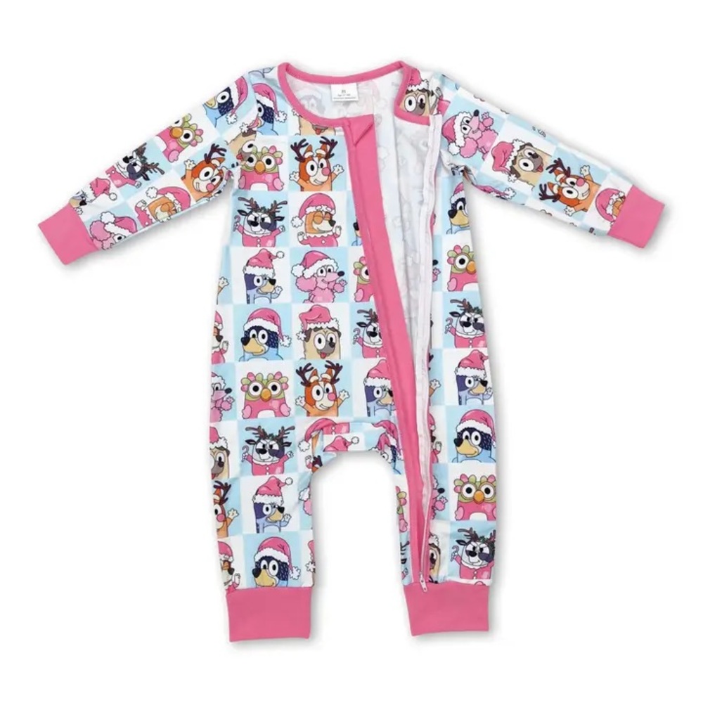 NWOT Bluey Christmas Print Infant Onesie Pajamas